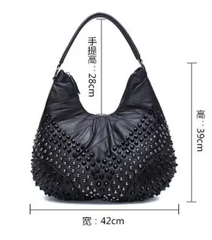 Fashion Genuine leather women's handbag sheepskin rivet women's handbag multifunctional women shoulder messenger bag
Fashion Genuine leather women's handbag sheepskin rivet women's handbag multifunctional women shoulder messenger bag
