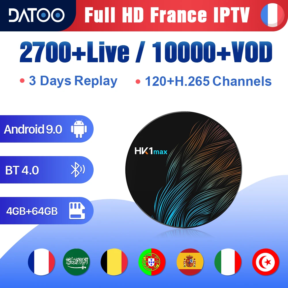 IPTV France Arabic Portugal Subscription Code DATOO HK1 MAX Android 9.0 4G+64G BT Dual-Band WIFI IPTV France Arabic Italy IPTV
IPTV France Arabic Portugal Subscription Code DATOO HK1 MAX Android 9.0 4G+64G BT Dual-Band WIFI IPTV France Arabic Italy IPTV
