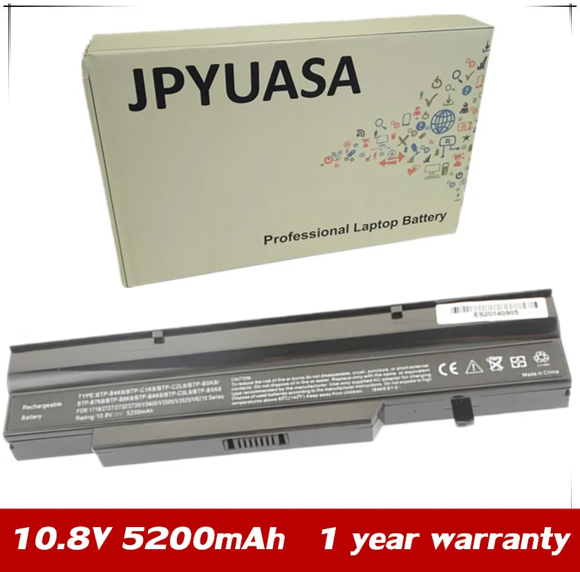 7XINbox 10.8V 5200mAh Battery For Fujitsu Pro V3505 V3405 V8210 V3525 BTP-B7K8 BTP-B5K8 BTP-B4K8 BTP-B8K8 BTP-BAK8 BTP-C0K8
7XINbox 10.8V 5200mAh Battery For Fujitsu Pro V3505 V3405 V8210 V3525 BTP-B7K8 BTP-B5K8 BTP-B4K8 BTP-B8K8 BTP-BAK8 BTP-C0K8