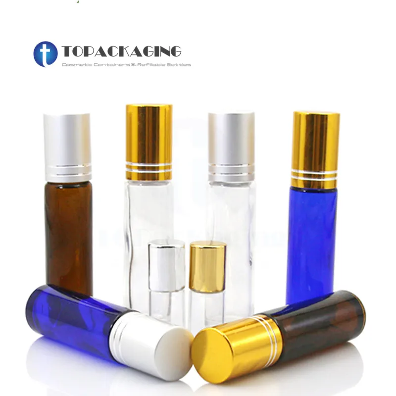 

3ML / 10ML Roll On Bottle Empty Glass bottles with Glass Roller Small Cosmetic Container For Essential Oil Sample Perfume Tube