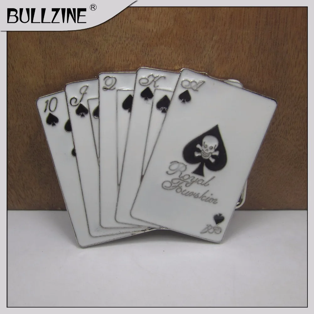 The Bullzine playing Cards belt buckle with silver finish FP-03520 suitable for 4cm width belt
The Bullzine playing Cards belt buckle with silver finish FP-03520 suitable for 4cm width belt
