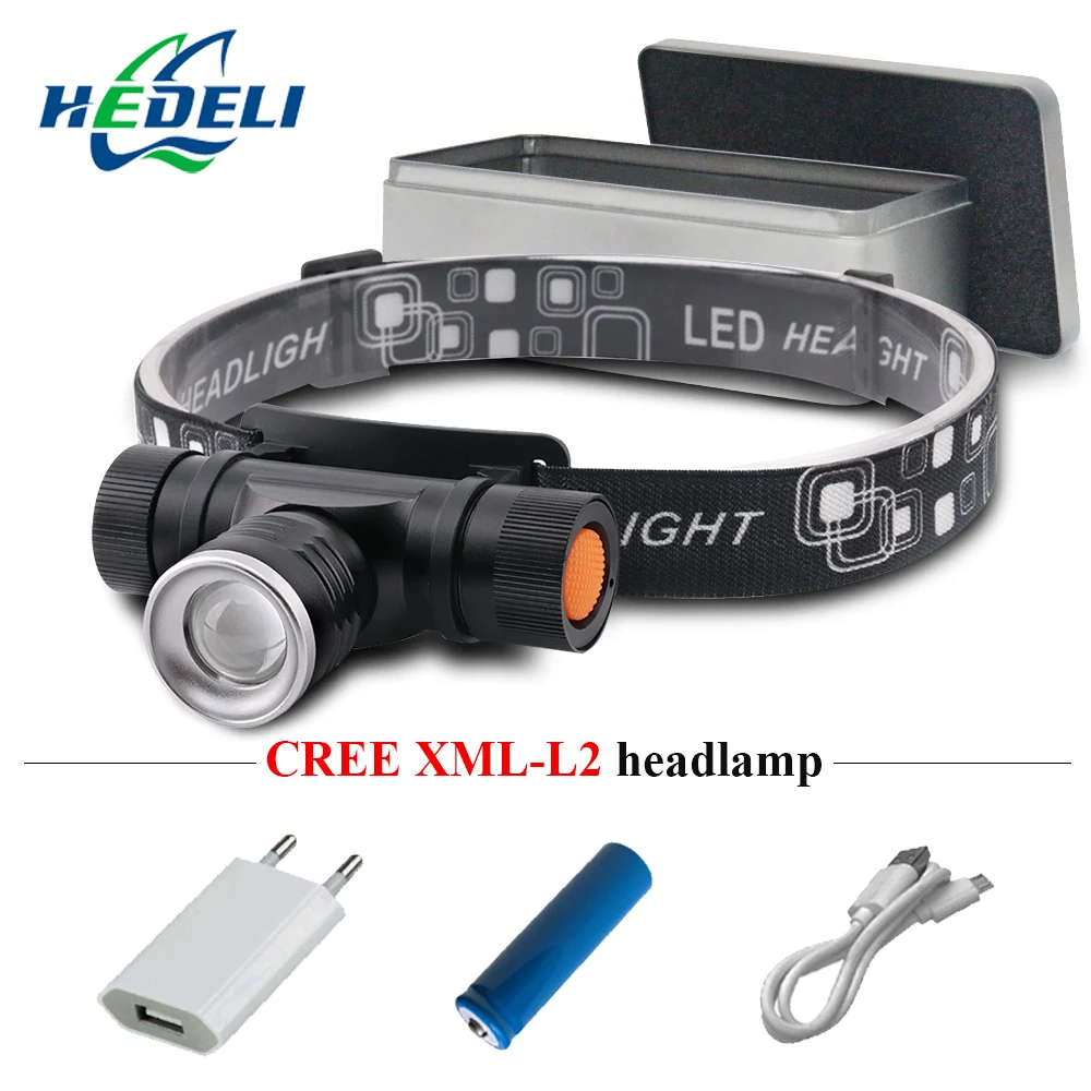 Перезаряжаемая usb фара 18650 zoom налобный фонарь xm l2 светодиодный фонарик t6 warerproof для