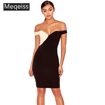 MEQEISS Women Off Shoulder Dress 2018 New Arrival Black + Nude Two Tone Cross Over Bodycon Bandage Dress Rayon High Quality
MEQEISS Women Off Shoulder Dress 2018 New Arrival Black + Nude Two Tone Cross Over Bodycon Bandage Dress Rayon High Quality