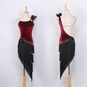 Lady Professional Latin Dance Dress Sexy Tassel Diamond Ballroom Dance Clothing Women Stage Competition/practice Clothing
Lady Professional Latin Dance Dress Sexy Tassel Diamond Ballroom Dance Clothing Women Stage Competition/practice Clothing