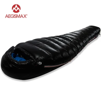 

FAST! AEGISMAX 95% White Goose Down Mummy Camping Sleeping Bag Cold Winter Ultralight Baffle Design Camping Splicing FP800 G1-G5