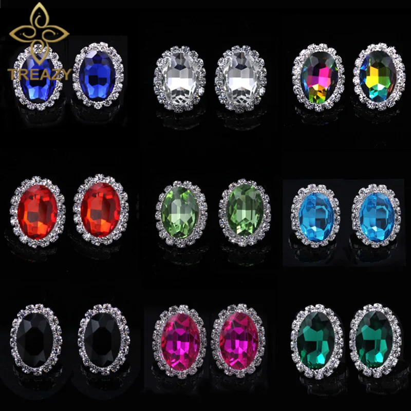 TREAZY Gorgeous Multicolor Oval Imitation Gemstone Crystal Ear Stud Earrings for Women Bridal Wedding Jewelry Accessories
TREAZY Gorgeous Multicolor Oval Imitation Gemstone Crystal Ear Stud Earrings for Women Bridal Wedding Jewelry Accessories