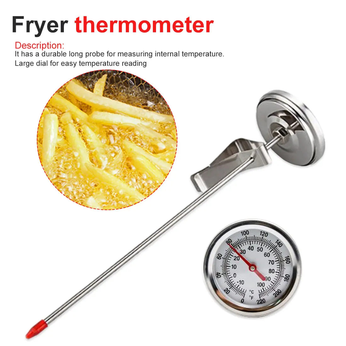 Stainless Steel Cooking Oven BBQ Barbecue Probe Thermometer Food Meat Gauge 200 Degree Centigrade
Stainless Steel Cooking Oven BBQ Barbecue Probe Thermometer Food Meat Gauge 200 Degree Centigrade