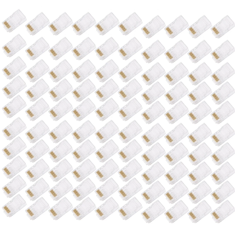 1 Bag 100Pcs RJ45 8-Pin Connector CAT6 Network Cable Modular Ethernet Crystal Plugs High Speed New
1 Bag 100Pcs RJ45 8-Pin Connector CAT6 Network Cable Modular Ethernet Crystal Plugs High Speed New