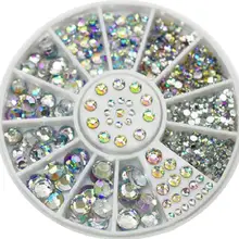 5 tamanhos 400 pçs/set Dicas Nail Art Cristal Glitter Rhinestone 3D Nail Art Decoração Roda(China)