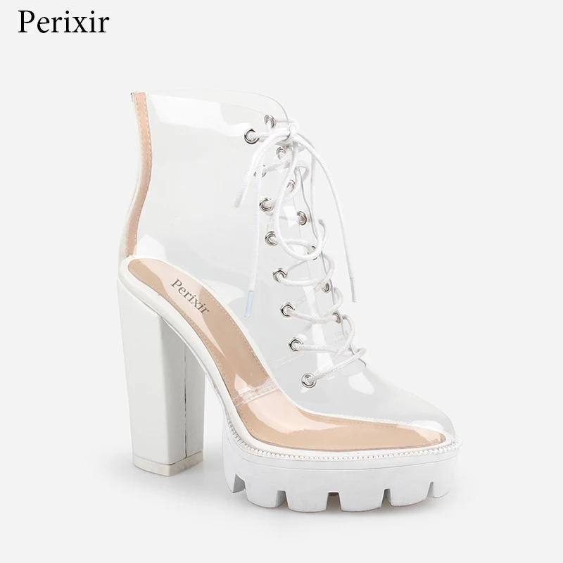 perixir New Clear Lace Up Ankle Boots Transparent Platform Block High Heels Peep Toe Ankle Sandals Cross-tied Shoes Femme Pumps
perixir New Clear Lace Up Ankle Boots Transparent Platform Block High Heels Peep Toe Ankle Sandals Cross-tied Shoes Femme Pumps