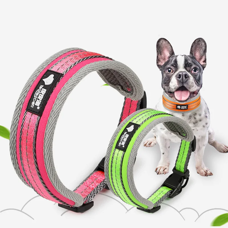 Reflective Dog Collar Soft Nylon Padded Widen Pet Puppy Dog Collars for Small Medium and Large Dogs Green Pink Orange S M L
Reflective Dog Collar Soft Nylon Padded Widen Pet Puppy Dog Collars for Small Medium and Large Dogs Green Pink Orange S M L