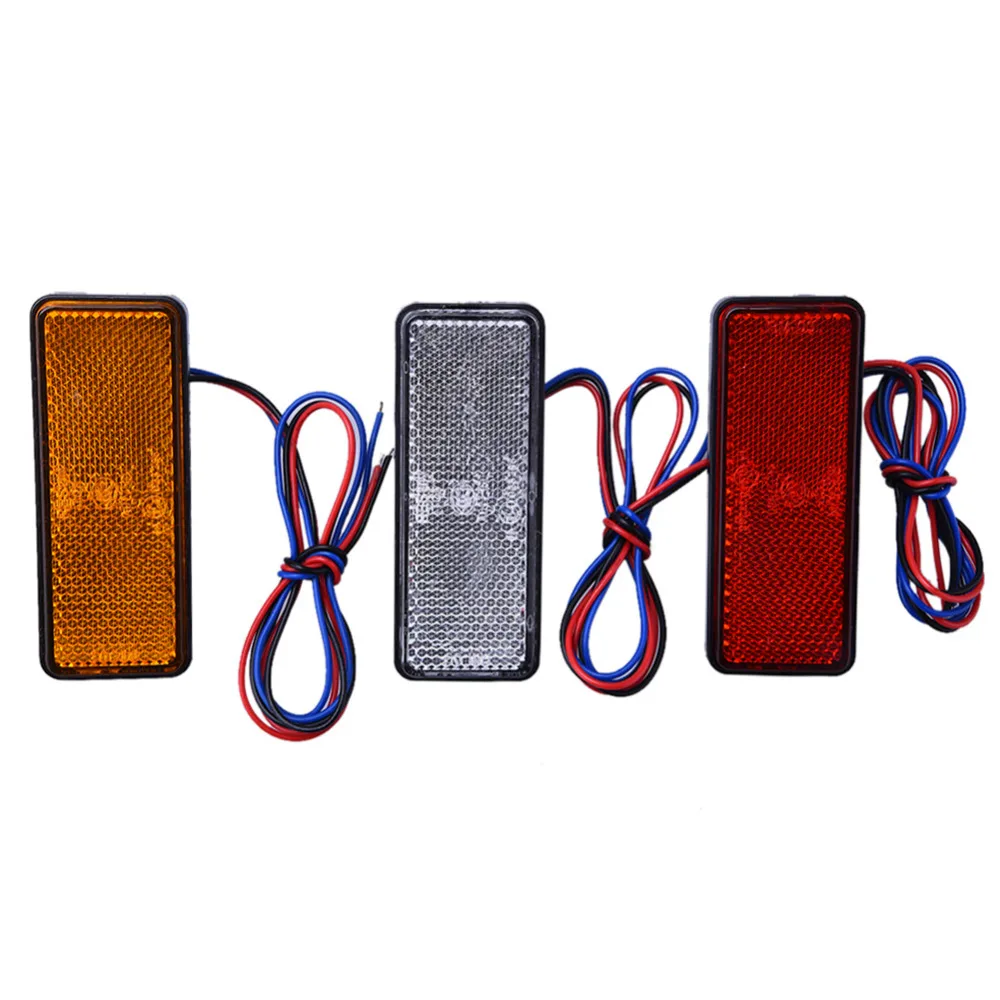 

24LED Motorcycle LED Reflector Tail Brake Turn Signal Light Lamp Rectangle Car/ATV LED Reflectors/Truck Side Warning Lights