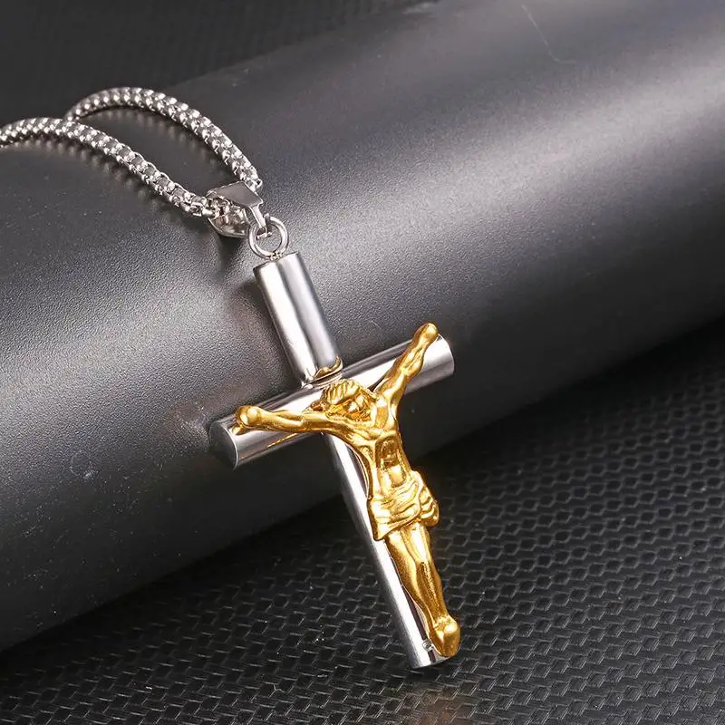Christian Faith Ornaments Pendant Titanium Steel Crucifix Jesus On Cross Necklace Jewelry Amulet Charm Link Chain For Men LP1619
Christian Faith Ornaments Pendant Titanium Steel Crucifix Jesus On Cross Necklace Jewelry Amulet Charm Link Chain For Men LP1619
