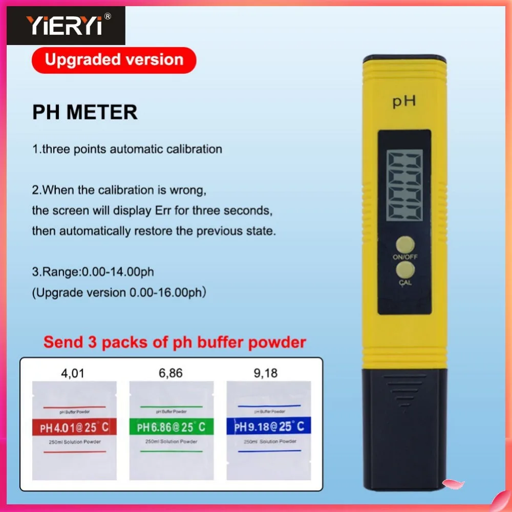 Yieryi PH-2 New Protable LCD Digital PH Meter Pen of Tester Accuracy 0.01 Aquarium Pool Water Water Wine Urine With OPP Bag
Yieryi PH-2 New Protable LCD Digital PH Meter Pen of Tester Accuracy 0.01 Aquarium Pool Water Water Wine Urine With OPP Bag