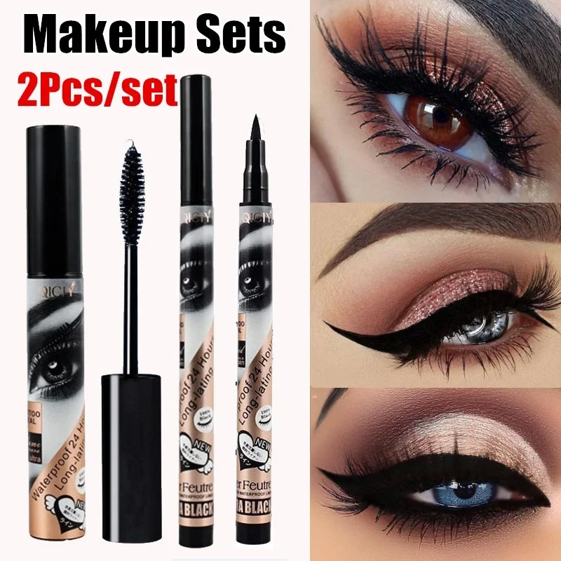 2 Pcs/set Mascara Liquid Eyeliner Set Eye Lashes Makeups Black Smooth Waterproof Mascara Eyeliner
2 Pcs/set Mascara Liquid Eyeliner Set Eye Lashes Makeups Black Smooth Waterproof Mascara Eyeliner