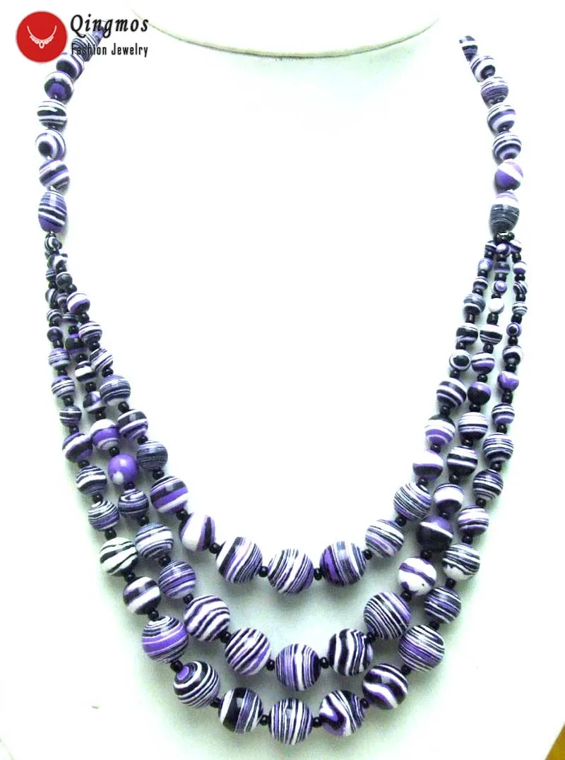 Qingmos 3 Strings Natural Agates Necklace for Women with 4-12mm Round Purple Zebra Stripe Agates Necklace Jewelry 20-22" nec5696
Qingmos 3 Strings Natural Agates Necklace for Women with 4-12mm Round Purple Zebra Stripe Agates Necklace Jewelry 20-22" nec5696