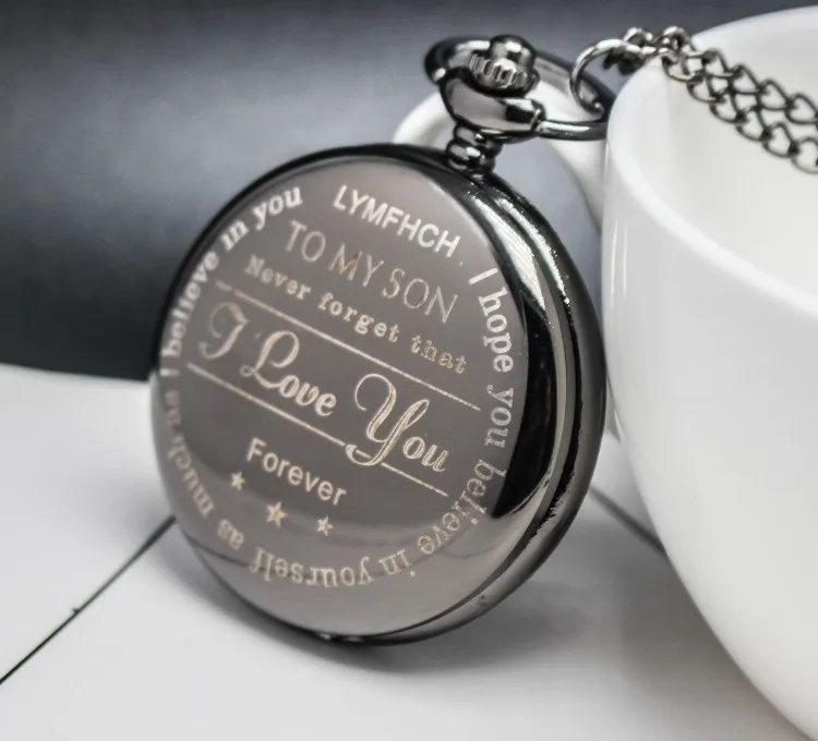 To Child Best Gift Pocket Watches Mens To My Son I Love You Girls Boys Present Black Quartz Pocket Watch Necklace Chain watches
To Child Best Gift Pocket Watches Mens To My Son I Love You Girls Boys Present Black Quartz Pocket Watch Necklace Chain watches