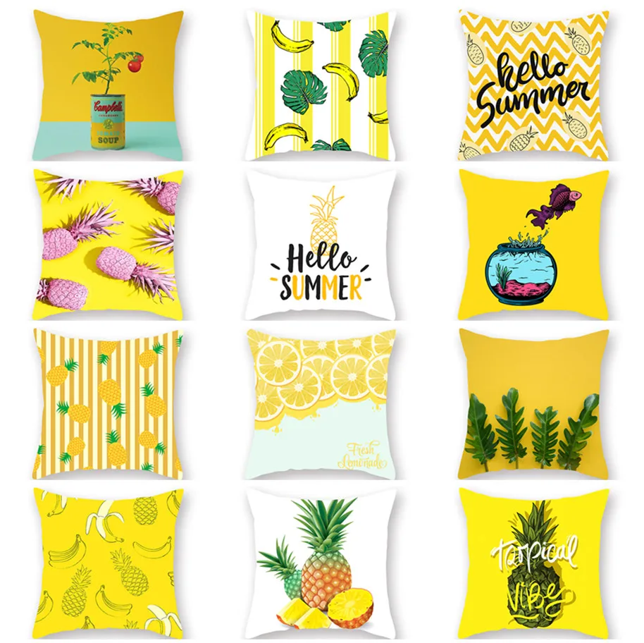 Home Decor Summer Yellow Pineapple Cushion Cover Velvet Lemon Pillow Cover For Sofa 45*45cm Decorative PillowCase Pillowsham
Home Decor Summer Yellow Pineapple Cushion Cover Velvet Lemon Pillow Cover For Sofa 45*45cm Decorative PillowCase Pillowsham