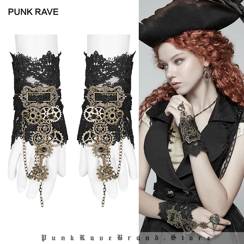 PUNK RAVE Steampunk Women's Black Fingerless Transparent Lace Gear Gloves Fashion Vogue Accessories Club Women Gloves 1 Pair
PUNK RAVE Steampunk Women's Black Fingerless Transparent Lace Gear Gloves Fashion Vogue Accessories Club Women Gloves 1 Pair