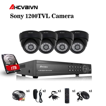 

1TB HDD 4CH H.264 DVR NVR CCTV System Onvif P2P 1080P HDMI Sony Sensor indoor IR HD 720P 1200TVL Camera Security Camera System