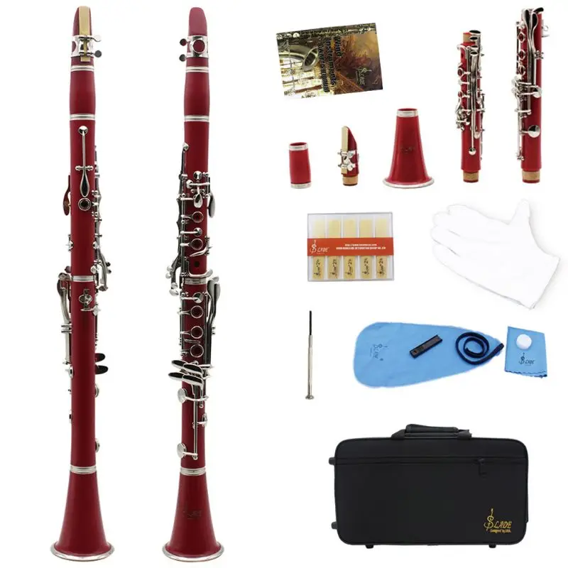 17 Key bB Flat Soprano Clarinet with Cleaning Cloth Gloves 10 Reeds Screwdriver Case Woodwind Instrument
17 Key bB Flat Soprano Clarinet with Cleaning Cloth Gloves 10 Reeds Screwdriver Case Woodwind Instrument
