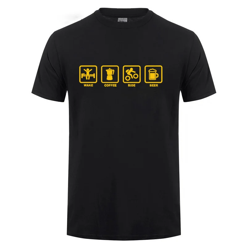 Wake Coffee Ride Beer Bicycle T-Shirt Funny Birthday Gift For Men Dad Father Husband Summer Short Sleeve O Neck Cotton T Shirt
Wake Coffee Ride Beer Bicycle T-Shirt Funny Birthday Gift For Men Dad Father Husband Summer Short Sleeve O Neck Cotton T Shirt