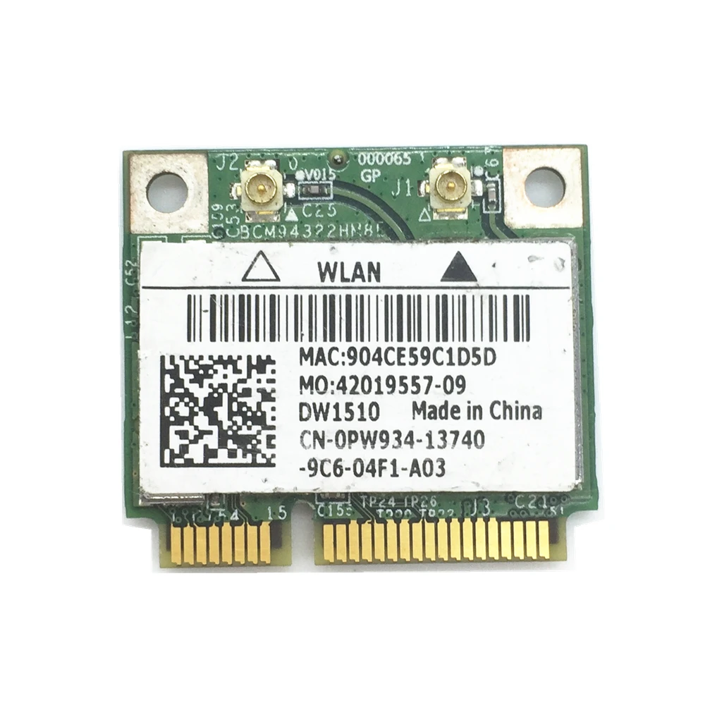 Brand New Dell DW 1510 PW934 Half-Size Mini Wireless PCi-E WiFi N 802.11AGN Card