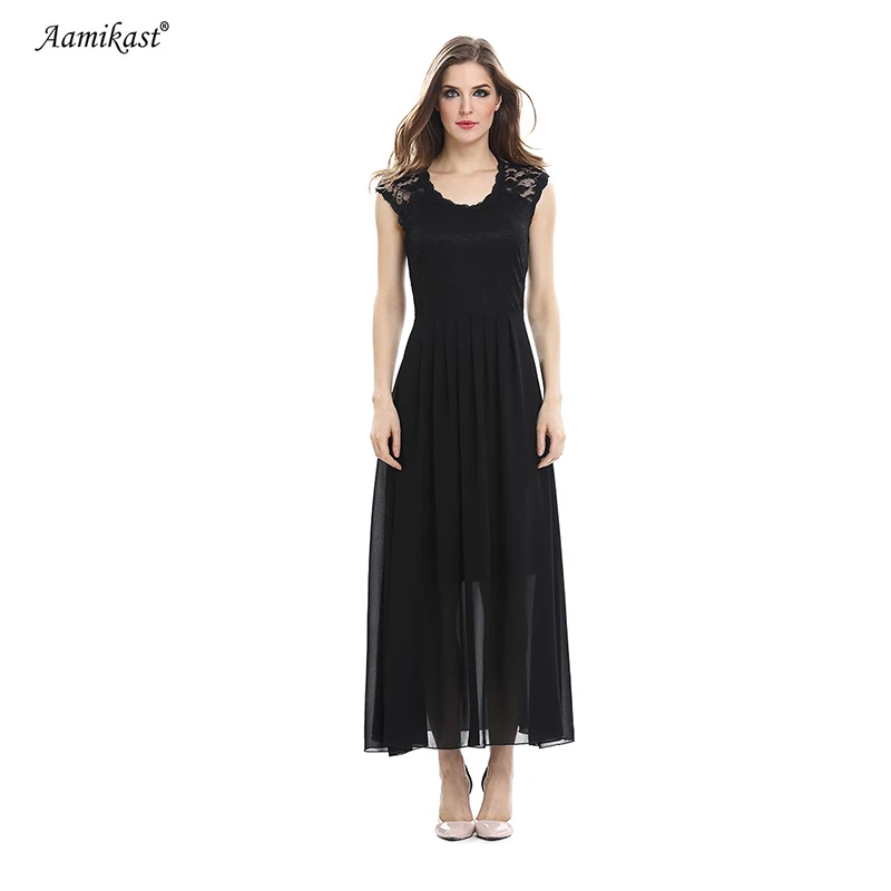 Aamikast Lace Chiffon Patchwork O-neck Sleeveless Elegant Vintage Fit And Flare Office Party Evening Casual Long Dresses D0631
Aamikast Lace Chiffon Patchwork O-neck Sleeveless Elegant Vintage Fit And Flare Office Party Evening Casual Long Dresses D0631