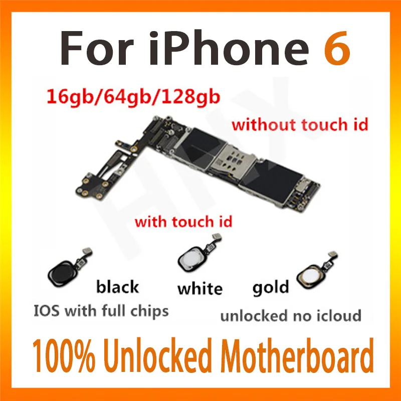 Original For iPhone 6 motherboard with/without touch ID black/white/gold unlock for iPhone 6 card/fee 16g/32g/64g/128g official
Original For iPhone 6 motherboard with/without touch ID black/white/gold unlock for iPhone 6 card/fee 16g/32g/64g/128g official