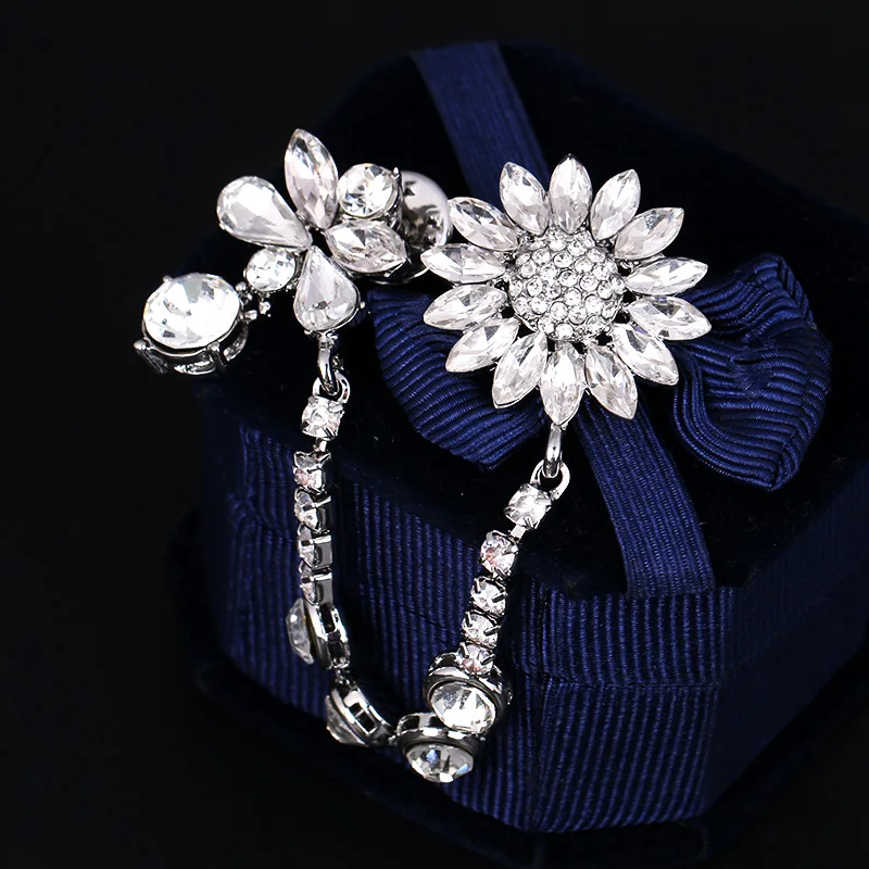 baiduqiandu brand silver color plated clear crystal rhinestones flower brooch collar pins for women
baiduqiandu brand silver color plated clear crystal rhinestones flower brooch collar pins for women
