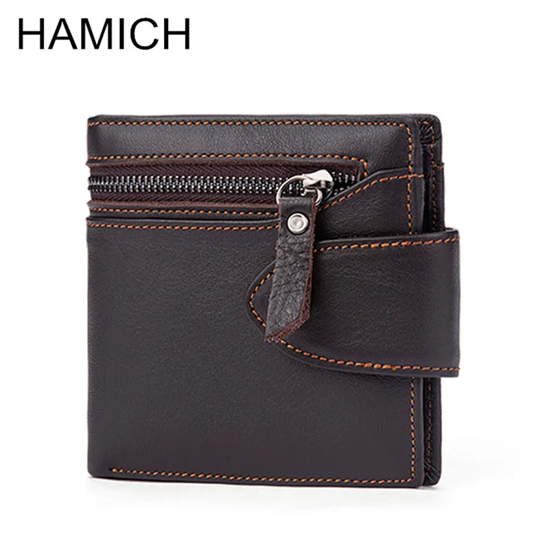 HAMICH Business Genuine Cowhide Leather Men's Short Wallet Male Purse Zipper Money Wallet Hasp High Capacity Male Card ID Holder
HAMICH Business Genuine Cowhide Leather Men's Short Wallet Male Purse Zipper Money Wallet Hasp High Capacity Male Card ID Holder