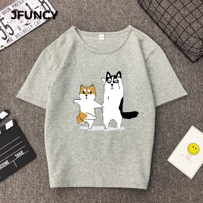 JFUNCY Harajuku Women T Shirt Bf Style Funny Annoying Husky Cartoon Print Couple T-Shirt Loose Student Short Sleeve Tee Tops
JFUNCY Harajuku Women T Shirt Bf Style Funny Annoying Husky Cartoon Print Couple T-Shirt Loose Student Short Sleeve Tee Tops