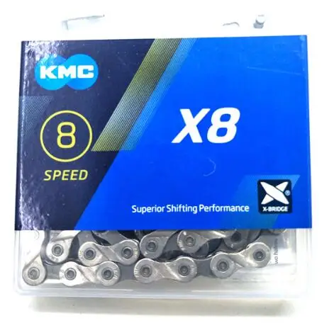 KMC X8 X8.93 Super Light double X chain 8 speed MTB Mountain road bike bicycle chain titanium gold silver color for Shimano/SRAM
KMC X8 X8.93 Super Light double X chain 8 speed MTB Mountain road bike bicycle chain titanium gold silver color for Shimano/SRAM