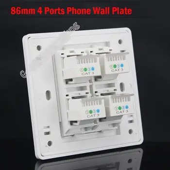 Wall Plate Socket 4 Ports RJ11 Cat3 Telphone Phone Outlet Panel Faceplate with Module Home Plug Adapter Standard Wholesale Lots
Wall Plate Socket 4 Ports RJ11 Cat3 Telphone Phone Outlet Panel Faceplate with Module Home Plug Adapter Standard Wholesale Lots