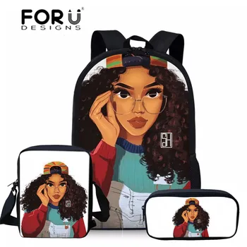 FORUDESIGNS Children School Bags 3pcs/set Black Art African Girl Printing Primaris School Backpack Orthopedic Teenagers Book Bag
FORUDESIGNS Children School Bags 3pcs/set Black Art African Girl Printing Primaris School Backpack Orthopedic Teenagers Book Bag
