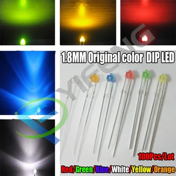 100PCS 1.8 mm LED diode Light White Yellow Red Green Orange Blue Original color DIP LED
100PCS 1.8 mm LED diode Light White Yellow Red Green Orange Blue Original color DIP LED
