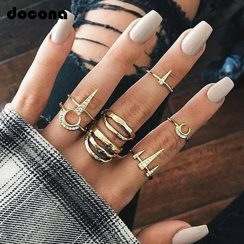 Docona Bohemian Crystal Geometric Knuckle Midi Ring Set for Women Girl Vintage Gold Color Finger Rings Set Anillos 4260
Docona Bohemian Crystal Geometric Knuckle Midi Ring Set for Women Girl Vintage Gold Color Finger Rings Set Anillos 4260