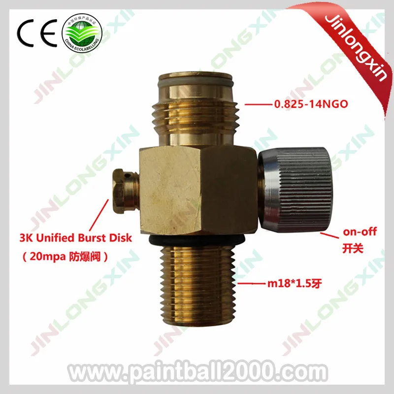 SPUNKY Paintball Valve with On/Off M18X1.5 Thread