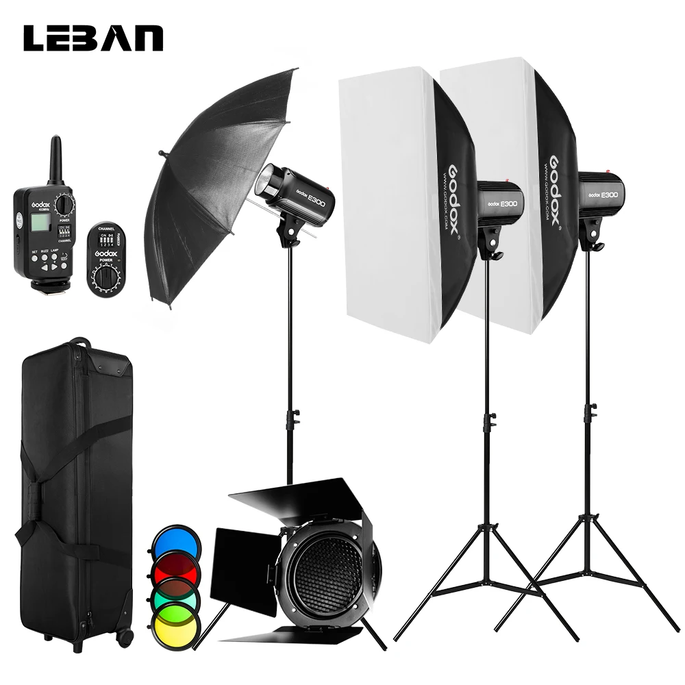 Фотостудия Godox 900W 3x E300 светильник для фотосъемки переносная коробка двери амбара