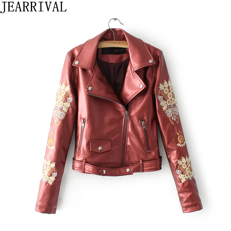 Embroidery PU Leather Jacket 2017 Autumn Winter Fashion Zipper Pockets Short Basic Coat Motorcycle Outwear Chaqueta Mujer
Embroidery PU Leather Jacket 2017 Autumn Winter Fashion Zipper Pockets Short Basic Coat Motorcycle Outwear Chaqueta Mujer