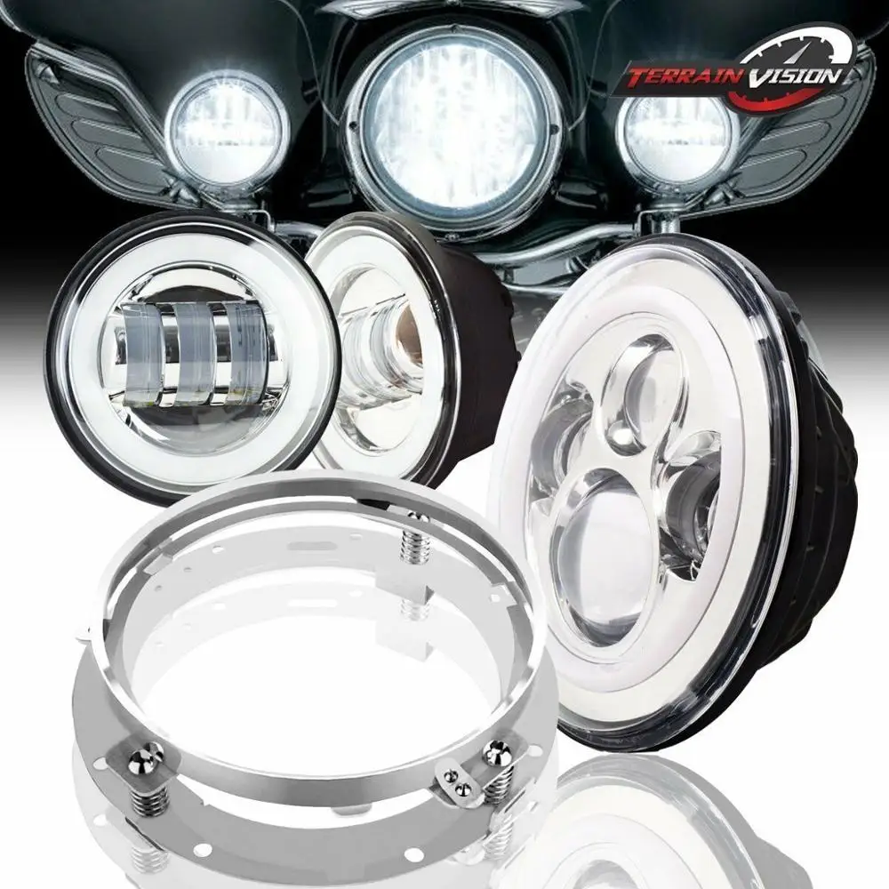 7 Inch 60W White Round Led Headlight Fog Lights and Bracket Mounting Ring For Motorcycle Harley Davidson Road King
7 Inch 60W White Round Led Headlight Fog Lights and Bracket Mounting Ring For Motorcycle Harley Davidson Road King