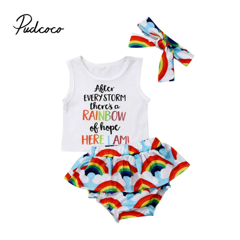 pudcoco 2019 Baby Girl Clothes Newborn For Female Outfit Infant Clothing Set Tank Top +Shorts Rainbow Hear i AM 0-18M
pudcoco 2019 Baby Girl Clothes Newborn For Female Outfit Infant Clothing Set Tank Top +Shorts Rainbow Hear i AM 0-18M