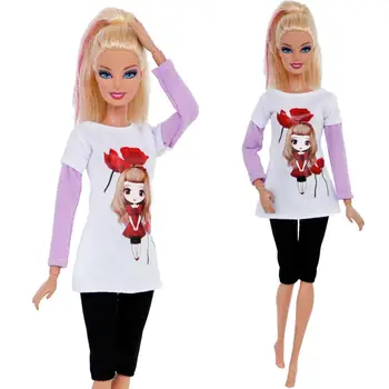 Cute Mini Outfit Daily Casual Wear Long Sleeves Rose Girl Pattern T-Shirt Blouse Trousers Clothes For Barbie Doll Accessories
Cute Mini Outfit Daily Casual Wear Long Sleeves Rose Girl Pattern T-Shirt Blouse Trousers Clothes For Barbie Doll Accessories