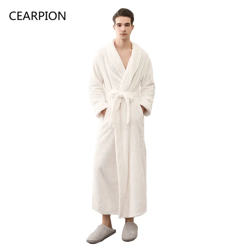 CEARPION Male Winter Thick Warm Robes Male Solid Color Nightgown Flannel High Quality Sleepwear Kimono Bathrobe Gown M XL XXXL
CEARPION Male Winter Thick Warm Robes Male Solid Color Nightgown Flannel High Quality Sleepwear Kimono Bathrobe Gown M XL XXXL