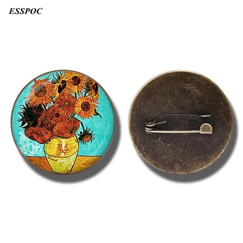 Van Gogh Sunflowers Art Vintage Bronze Brooch Glass Cabochon Pin Jewelry Van Gogh Badge
Van Gogh Sunflowers Art Vintage Bronze Brooch Glass Cabochon Pin Jewelry Van Gogh Badge