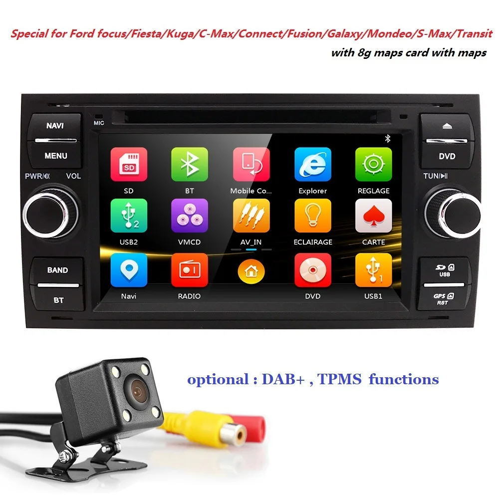 7''2 Din Car DVD Player For Ford Focus Galaxy Fiesta S Max C Max Fusion Transit Kuga,Indash GPS Navi,Radio,Stereo,BT DAB+TPMS SD
7''2 Din Car DVD Player For Ford Focus Galaxy Fiesta S Max C Max Fusion Transit Kuga,Indash GPS Navi,Radio,Stereo,BT DAB+TPMS SD
