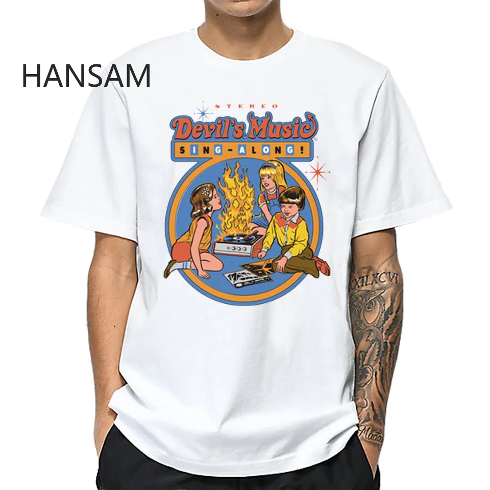 Demon Death Scary Evil Tshirts Мужская футболка забавная Базовая Повседневная мужские рубашки