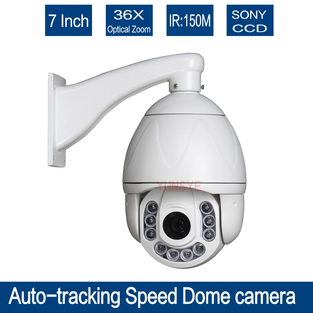 YUNSYE Auto 1/3``SONY 700TVL 36X optical zoom,IR Range 150M,High Speed Outdoor Auto-Tracking PTZ Dome Camera Outdoor waterproof
YUNSYE Auto 1/3``SONY 700TVL 36X optical zoom,IR Range 150M,High Speed Outdoor Auto-Tracking PTZ Dome Camera Outdoor waterproof