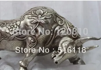 15" inch Chinese Zodiac Year Animal Of Silver Bull Ox Bullfight Statue 
15" inch Chinese Zodiac Year Animal Of Silver Bull Ox Bullfight Statue