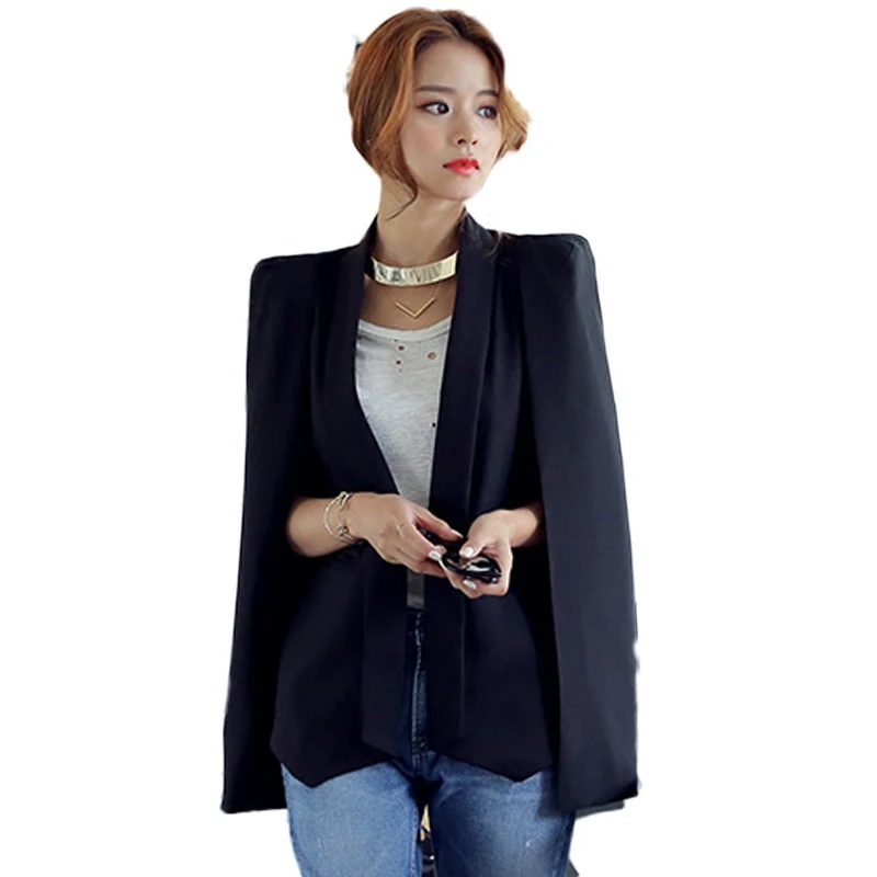 2019 Spring Women Fashion Long Sleeve Lapel Cape Blazer Coat Office Lady Casual Split Poncho Jacket Cloak Coat Blazer Suit
2019 Spring Women Fashion Long Sleeve Lapel Cape Blazer Coat Office Lady Casual Split Poncho Jacket Cloak Coat Blazer Suit